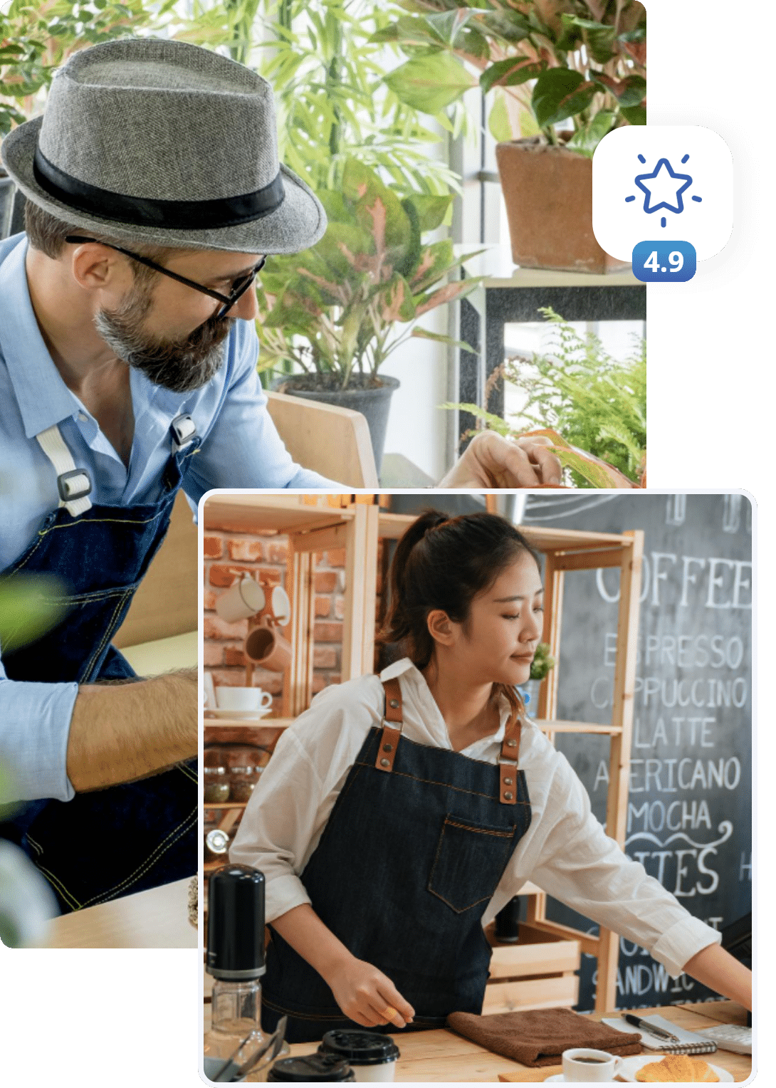 woman and man doing work